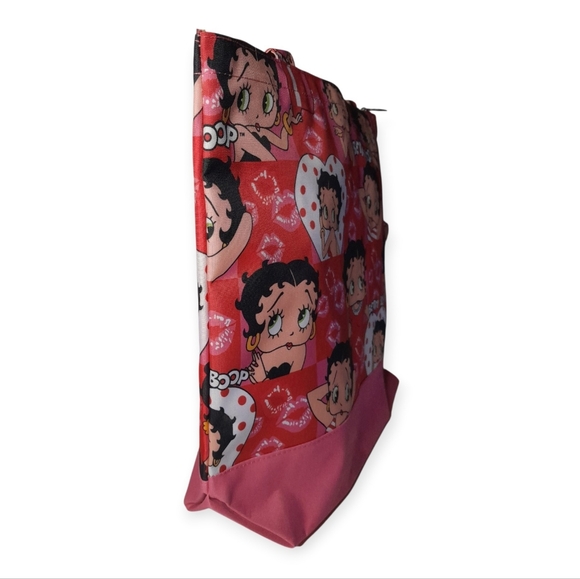 Betty Boop Pink and Red Character Print Tote With Coin Pouch - Picture 9 of 10